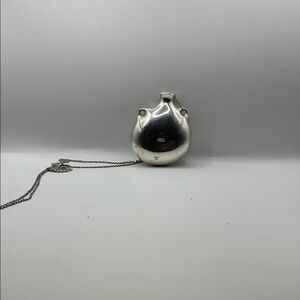 Sterling Silver Round Pendant Necklace - Silver